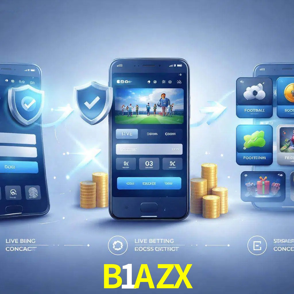 Pasos de acceso a la app B1AZX en pantalla de teléfono móvil