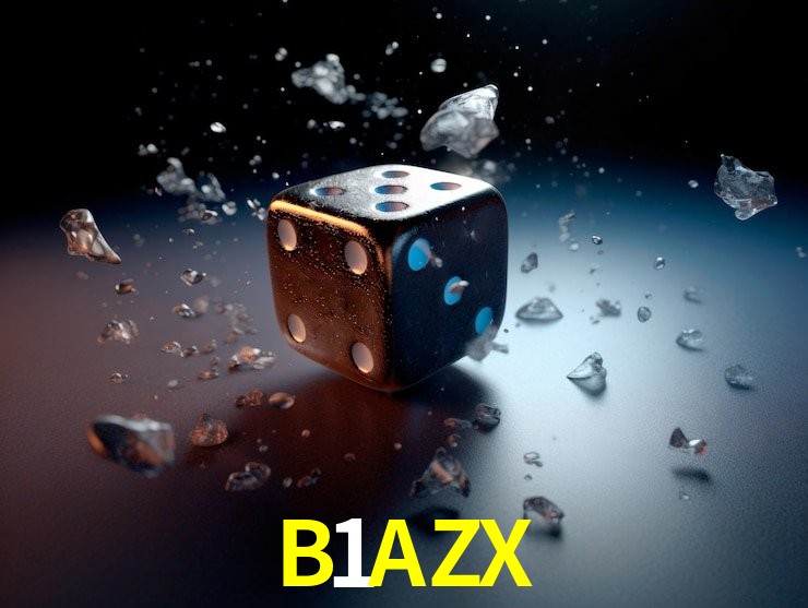 Escena dinámica inspirada en casino con iluminación B1AZX, cartas, fichas e íconos de juegos digitales en un espacio moderno de juegos.